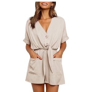 V neck romper